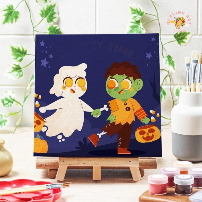 

Paint By Number Halloween Zombi Diy Painting Canvas 20X20 Alat Lukis