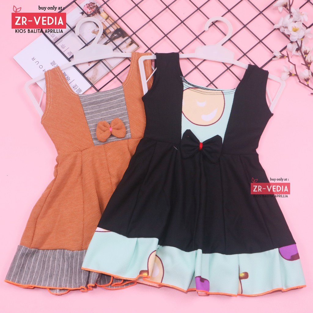 Dress Aurora uk 1-2 Tahun / Baju Anak Perempuan Murah Motif Lucu Yukensi Adem Pakaian Pesta Gaun