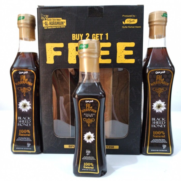 

[ Promo ] Madu Al Haramain 1Kg free 250gr| Madu Habbat Blackseed Honey