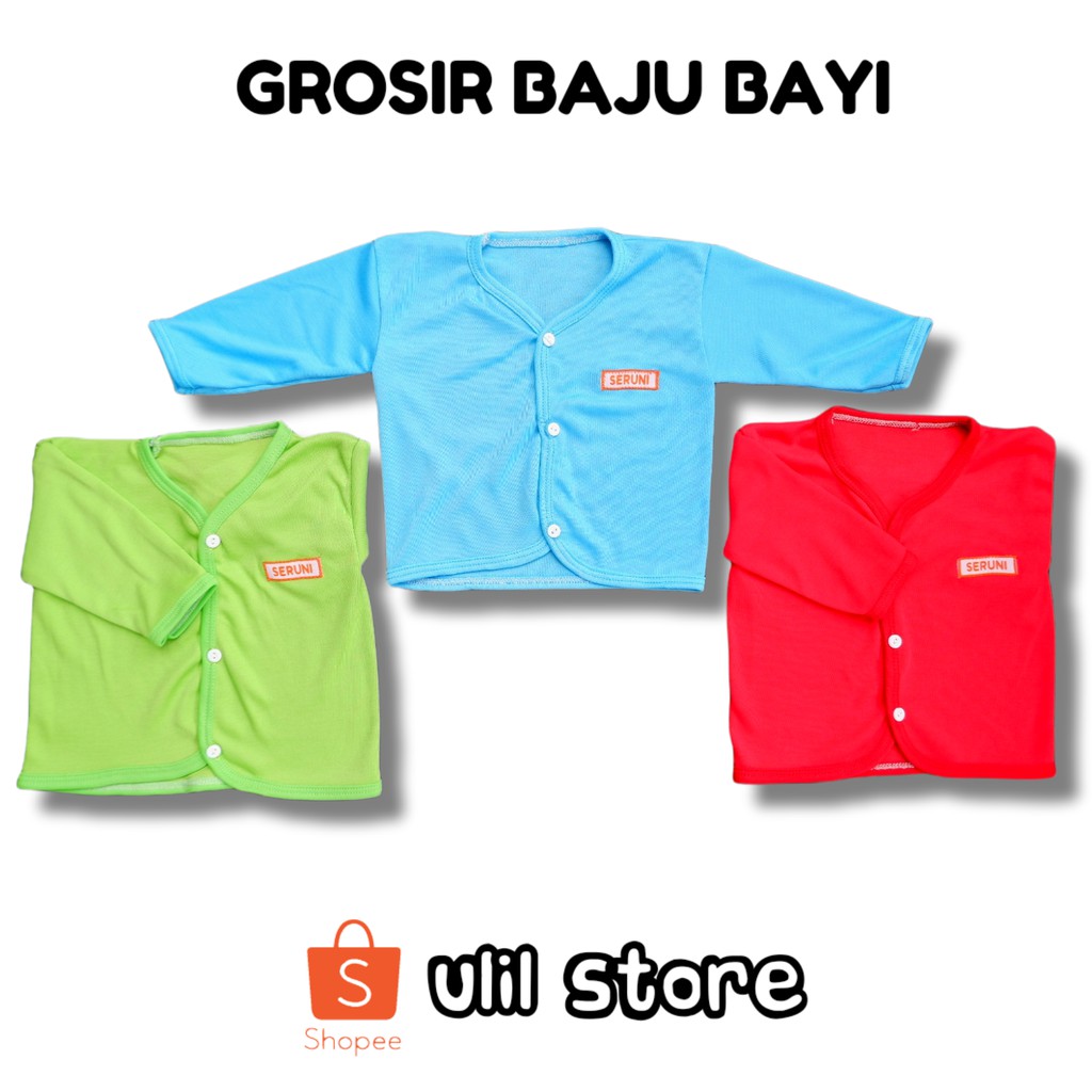 ISI 18 PC PAKET BAJU BAYI NEWBORN 0-4 BULAN SERUNI BABY POLOS