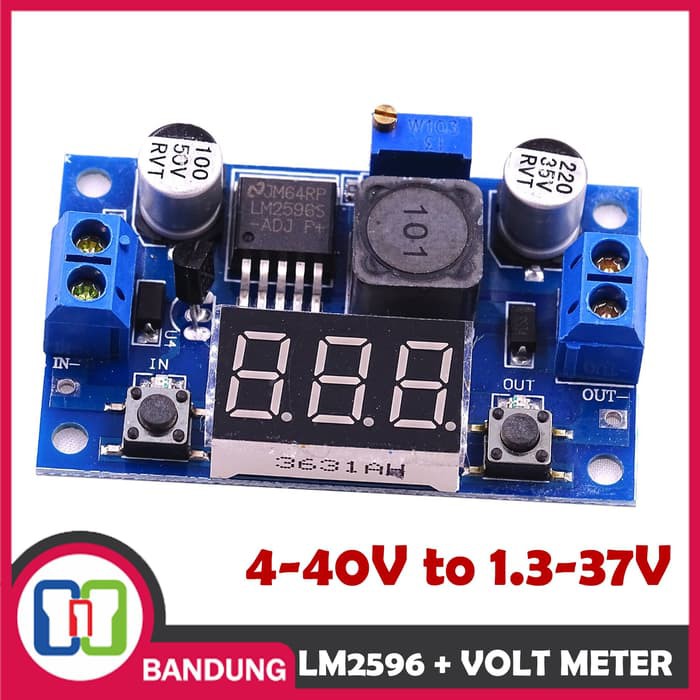 LM2596 DC-DC ADJUSTABLE STEP DOWN 4-40V to 1.3-37V LED VOLTMETER