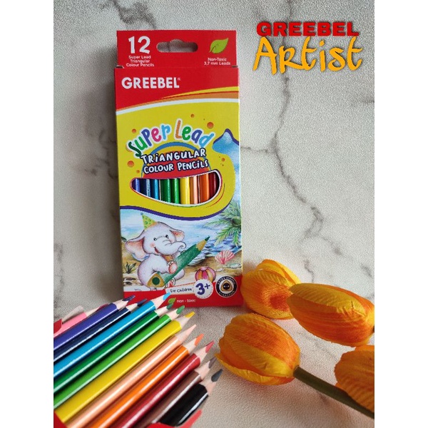 

Greebel Pensil Warna Superlead Triangular 12 Warna