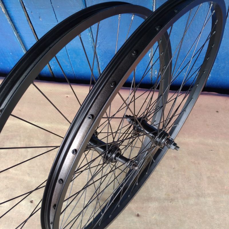 ( Sepasang ) Wheelset 26 Rims Pacific Setelan Sepeda 26 / Pelek Sepeda 26 Komplit Hitam Cakram V Brake Siap pakai  26in siap pakai sudah dirakit dan disetel jari bisa cakram v Brake siap pasang