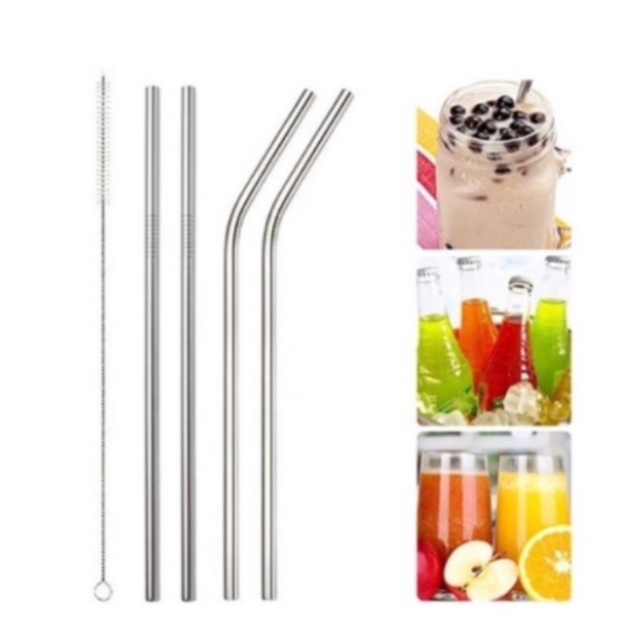 SEDOTAN MINUM STAINLESS LURUS BENGKOK PIPET STAINLESS / SEDOTAN STENLIS SIKAT [SWEET SPACE]