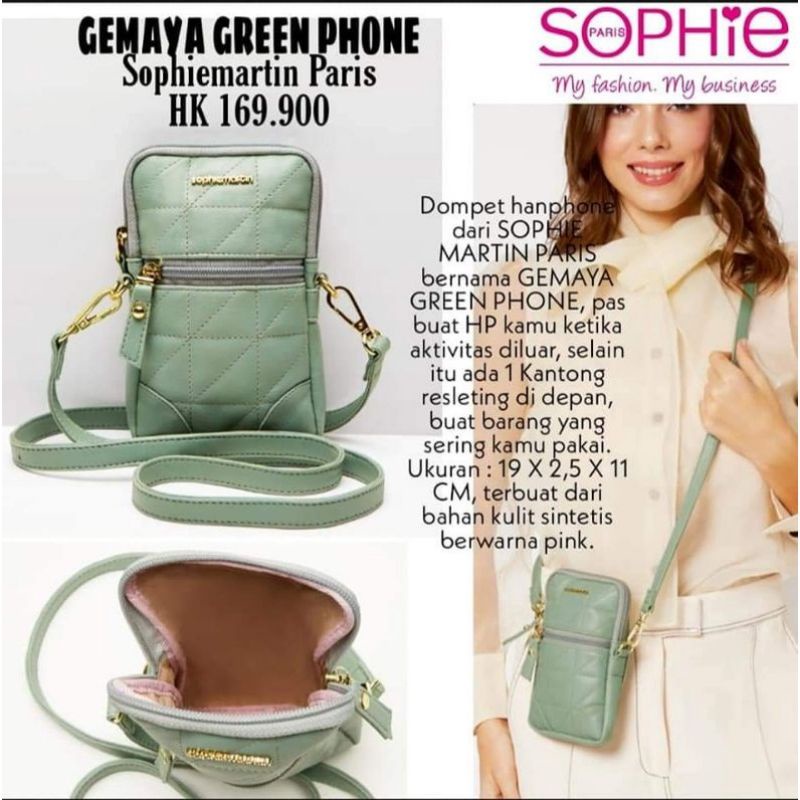 Dompet Gemaya Sling phone green Sophie Martin