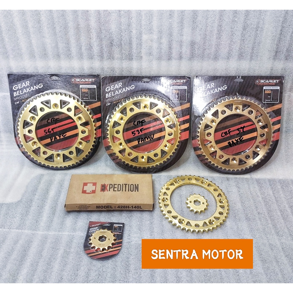 Gear Set CRF 150 Scarlet Gold Rantai Expedition 428 - Gear Set Khusus CRF 150 Scarlet Gold Plus Rant