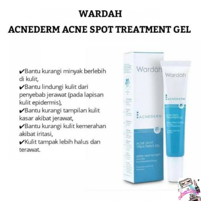 ☃Cutezz_Ching1☃Wardah Acnederm Spot Treatment Gel 15ml