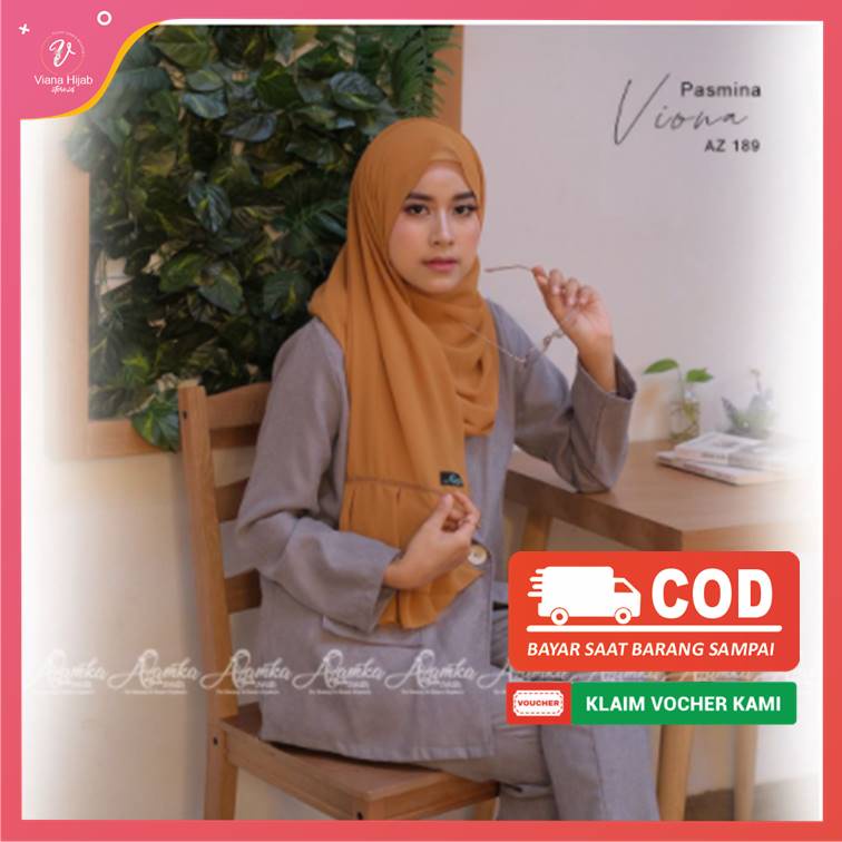 Pashmina Ceruty Babydoll Viona by Azamka Hijab 200x75 cm Premium