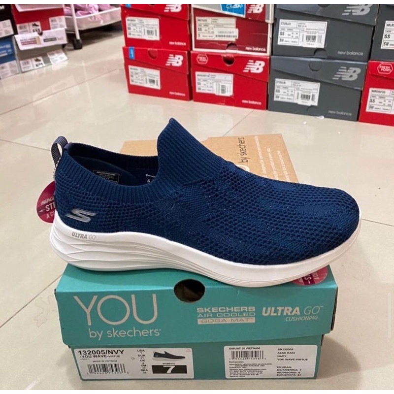 skechers 132005/NVY sepatu slipon skechers you wave