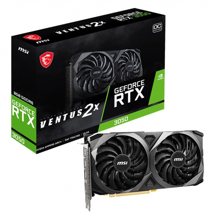 MSI GeForce RTX 3050 Ventus 2X OC 8GB GDDR6 - Ampere VGA RTX3050 DDR6