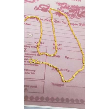 kalung (bambu) termewah,kalung titanium asli anti luntur anti karat,kalung peehiasan fashion wanita terbaru, perhiasan mirip mas asli, perhiasan berlapis emas 24 k,kalung wanita import.