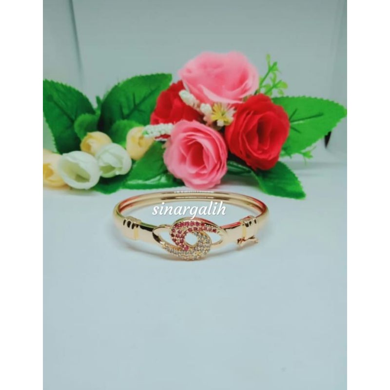 perhiasan xuping mewah gelang cantik lapis mas 24 karat