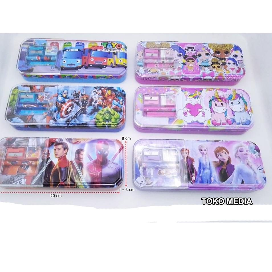 

Promo Menjelang Akhir Kotak Tempat Pensil Anak (Kaleng) Set Dengan Isi Bagus Murah (cc-7100) ♘ 72