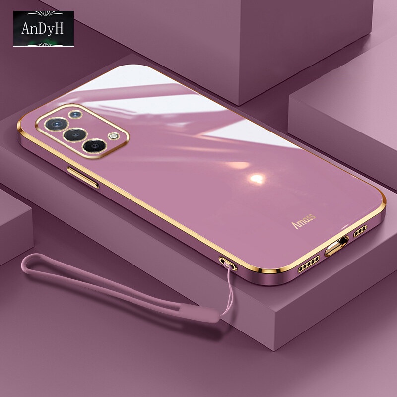 Case Bahan Silikon Dengan lanyard Untuk OPPO A54 A74 5G