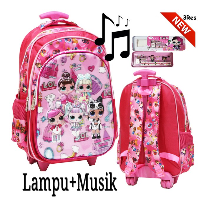 ✽ Tas Troli Anak Sekolah Paud Pg / Trolley Mobil Tayo Gendut Ti MD147 Promo Sd Lampu+Music Lol 5D Ti
