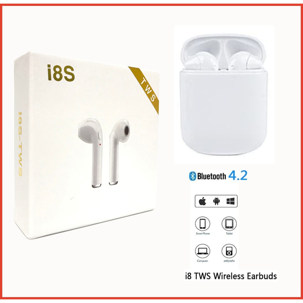 Headset Bluetooth I8S TWS Wireless Headset With Charging Case