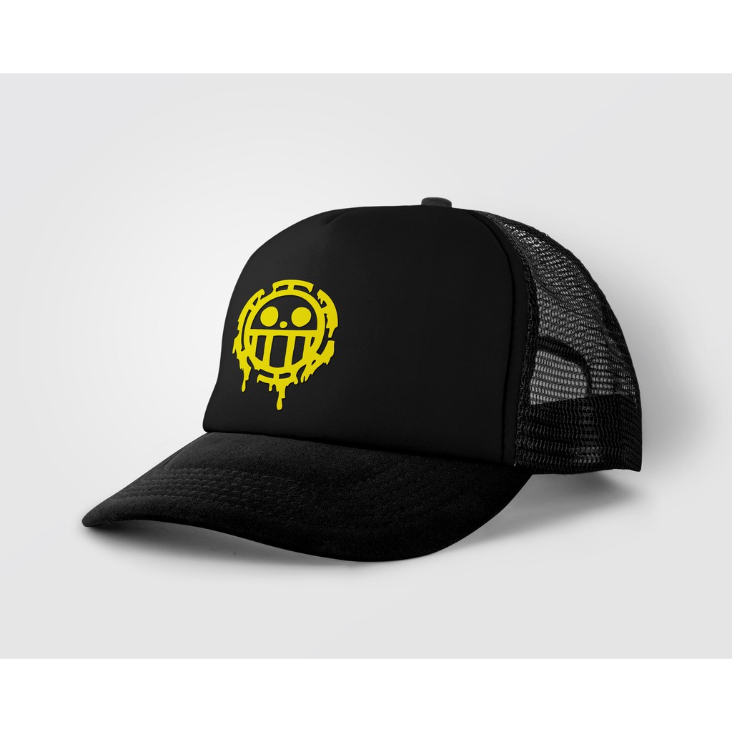 topi trucker jaring trafalgar law one piece banyak warna topi wibu topi anime topi onepiece