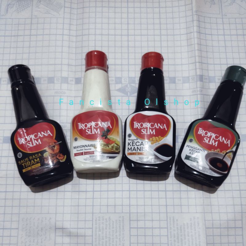 

Tropicana Slim Kecap Manis Kecap Asin Saus Tiram Mayonnaise 200ml 200 ml