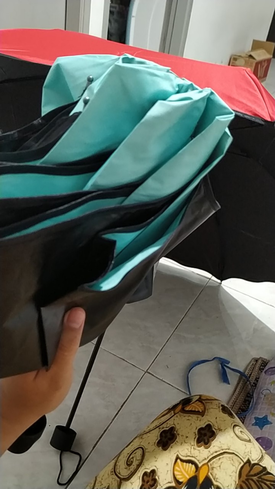 Payung Lipat 3 Dimensi Magic Lapis Hitam