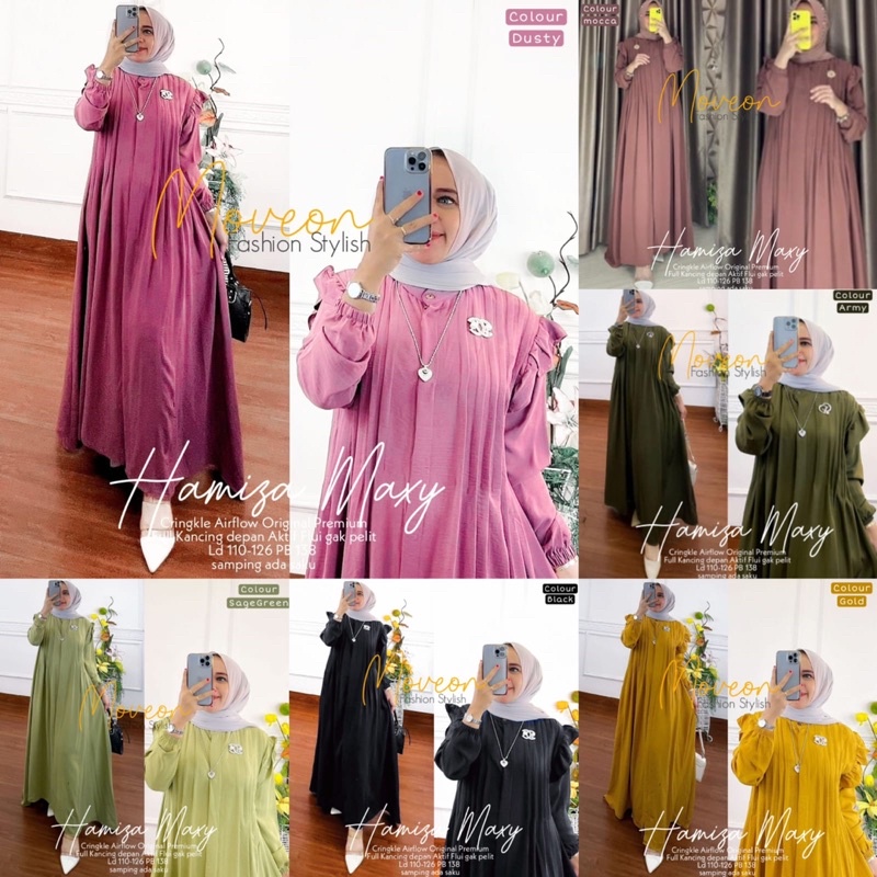 HAMIZA MAXY DRESS CRINCLE AIRFLOW IMPORT by MOVEON