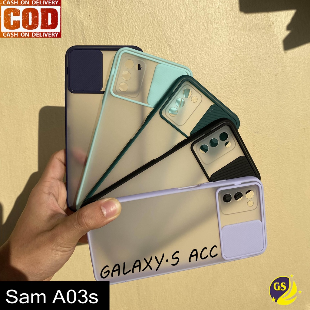 Samsung A04S 2022 A03S A03 S A22 5G A32 5G 2021 Slide Case Protection Camera Matte Candy Sliding Push Pull Pelindung Kamera