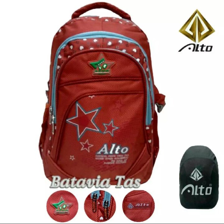 Alto tas ransel sekolah anak tas fashion tas laptop original + rain cover