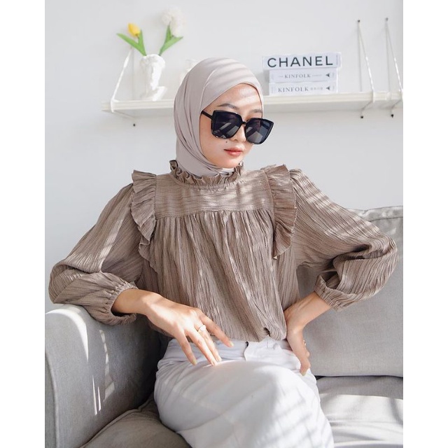 KANYA by LEVIORA / blouse crinkle plisket cringkle krinkel pleated lipit leviorasale original