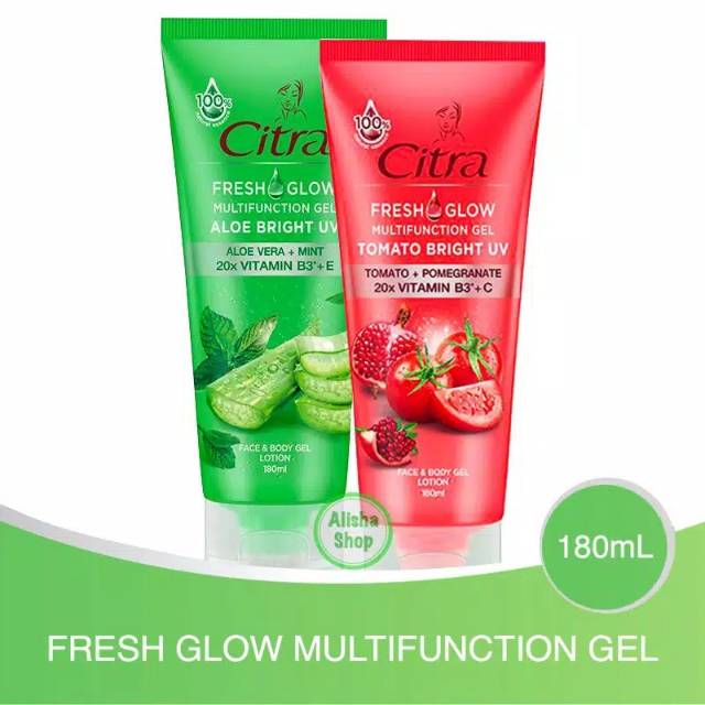 Jual PROMOSI CITRA FRES GLOW 180ml GEL ALOE VERA DAN TOMATTO FACE BODY