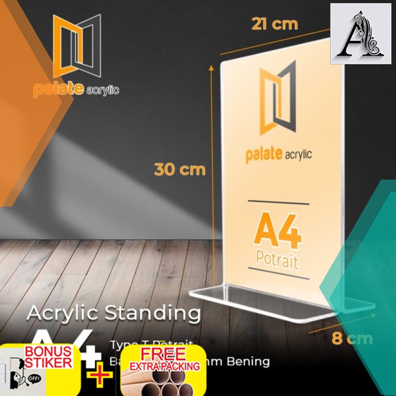

Promo acrylic tent holder / akrilik tent card A4 tempat brosur Meja - BAHAN STANDAR