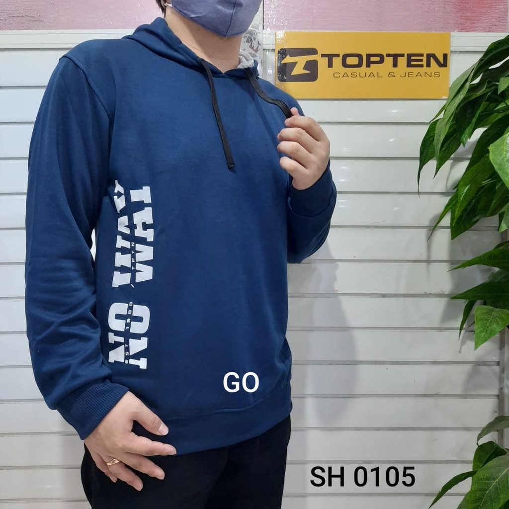 gof TOPTEN SWEATER Pakaian Pria Outerwear Sweater Cardigan Hoodie Jaket Casual Motif Lengan Panjang