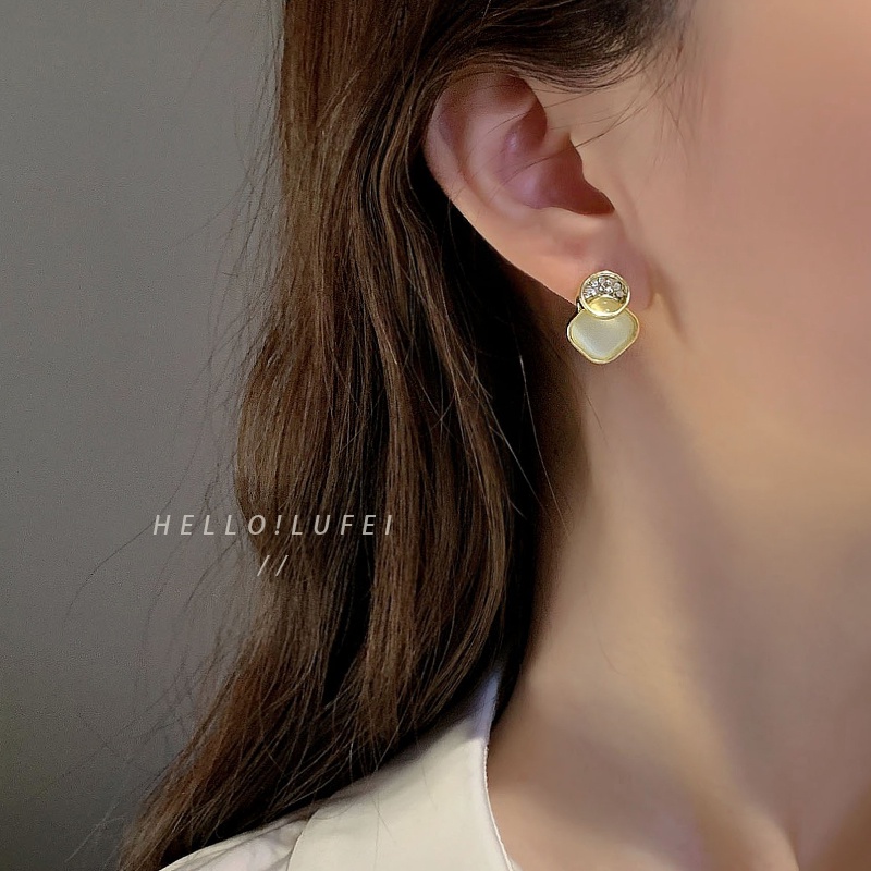 Korea2023fashion Baru Anting Premium Opal Earrings925Sliver Jarum Aksesoris Cewek