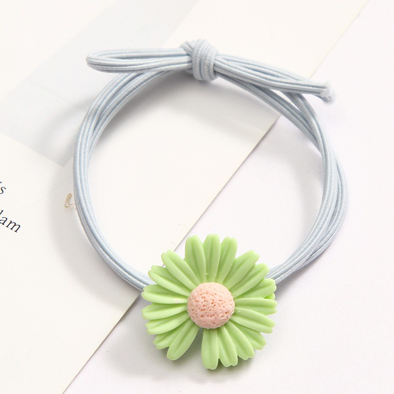 OVERFLOWS.ID Tali Rambut Bunga Ala Korea Kuncir Ikat Rambut Daisy Import-Tali BIASA Biru