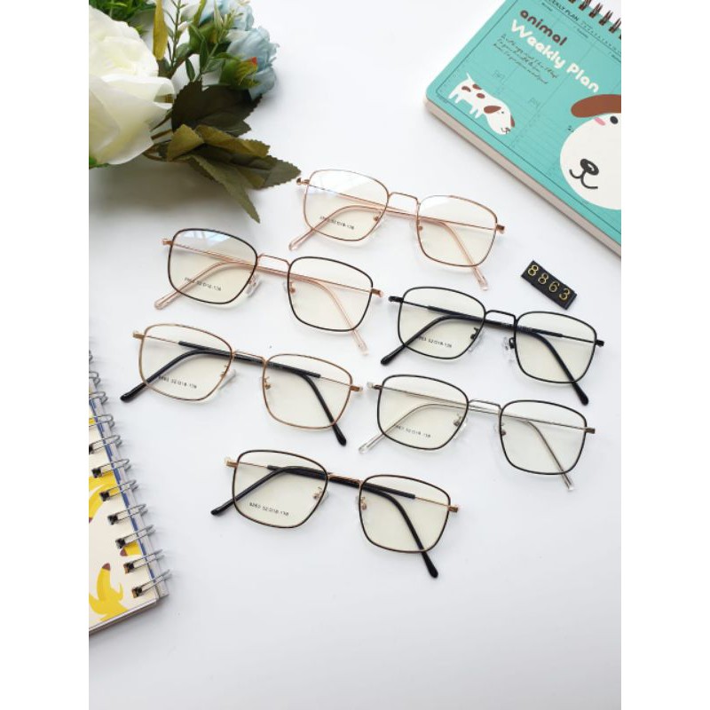 Frame 8863 | frame kacamata kotak oval | paker kacamata minus/plus/cyl/antiradiasi | kacamata korea