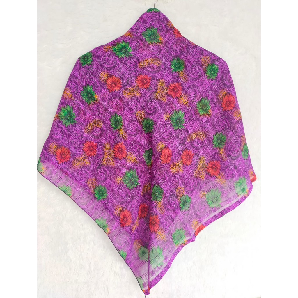 Hijab Segiempat Motif / Kerudung Segiempat Motif 110cm x 110cm