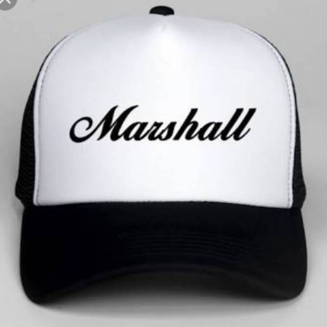 topi trucker jaring hitam putih marshall