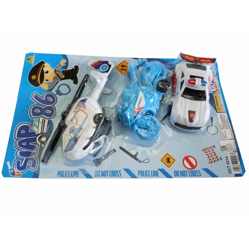 Mainan Kendaraan 3 Set Patroli Polisi