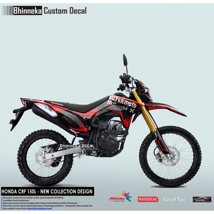 DECAL/STICKER HONDA CRF 150L DESIGN SUPERMOTO MILITAN