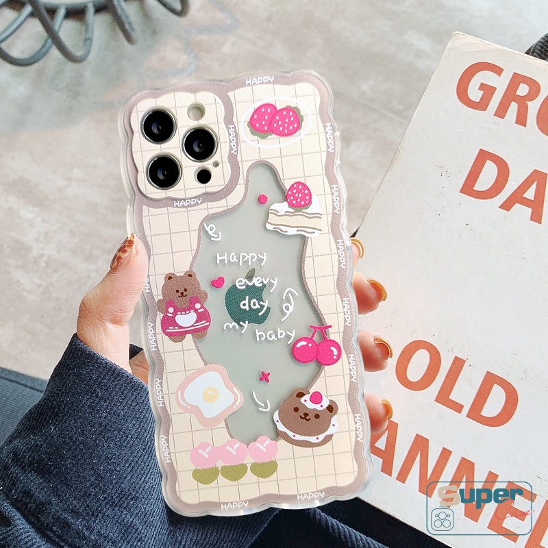 Soft Case Bahan Tpu Motif Beruang Kelinci Untuk iPhone 11 12 13 pro Max 8plus 7 6 6s 8 plus X XR XS Max SE 2020