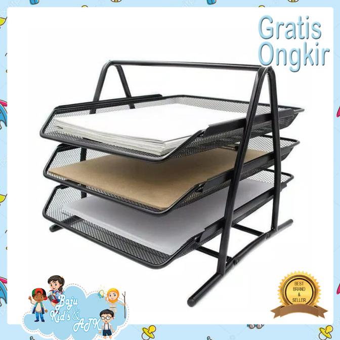 

PROMO SPESIAL Elevated Tray Besi 3 Susun / Rak Dokumen Kertas Besi 3 Susun