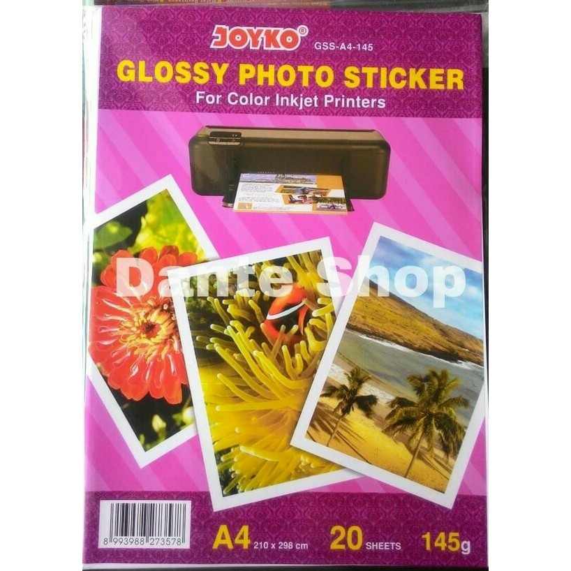 

GRH 280 KERTAS STICKER GLOSY JOYKO A145 GRAM A4 20 LEMBAR (COVER UNGU)