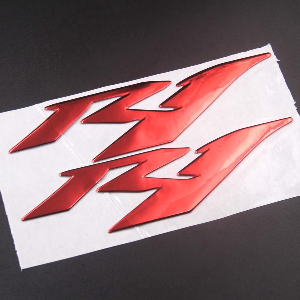 2pcs Stiker Logo Yamaha R1 3d Untuk Dekorasi Motor