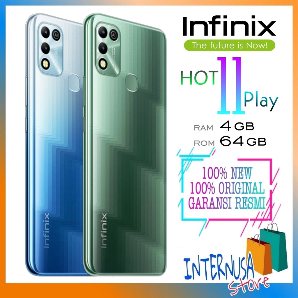 Jual HP INFINIX HOT 11 PLAY 4/64 - GARANSI RESMI - INFINIX HOT 11 PLAY