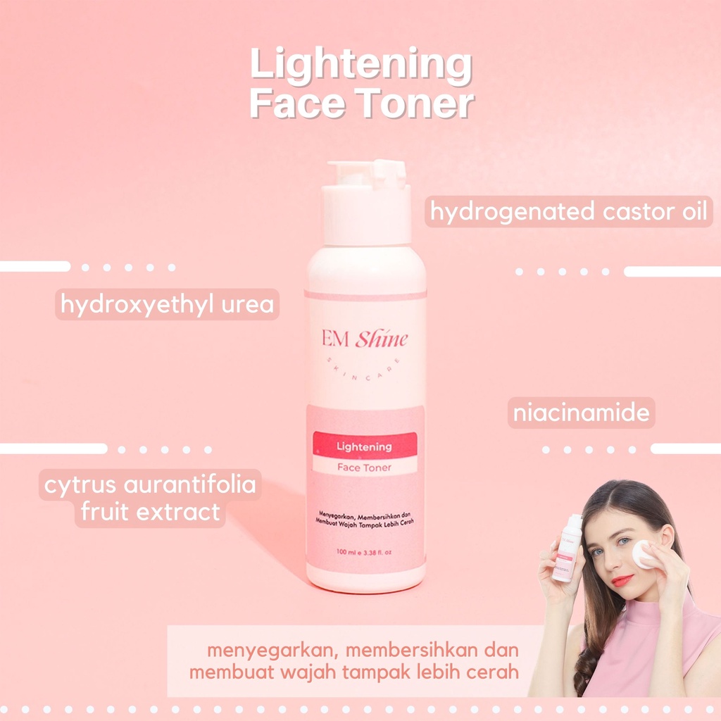 CS1- Em Shine Brightening Paket Wajah 4in1 Free Pouch { BPOM } - Menyerahkan &amp; menyegarkan | Paket glowing