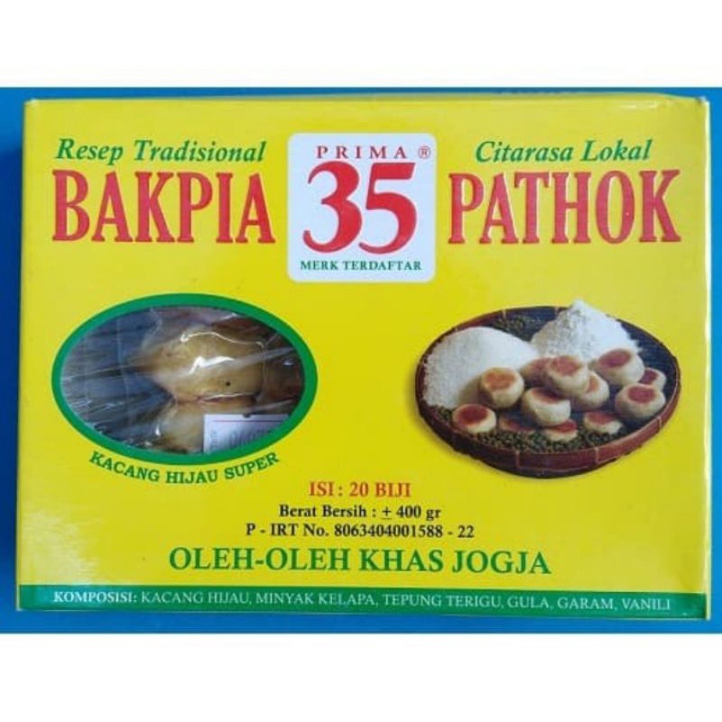 

Bakpia Pathok 35 Aneka Rasa Kacang Hijau, Cokelat, Keju