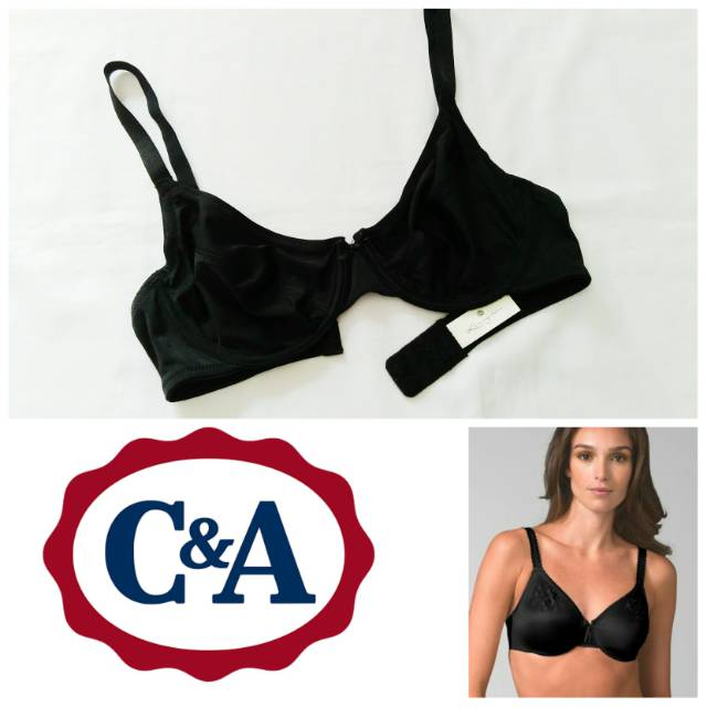 Bra c&a black cotton unpadded 36b