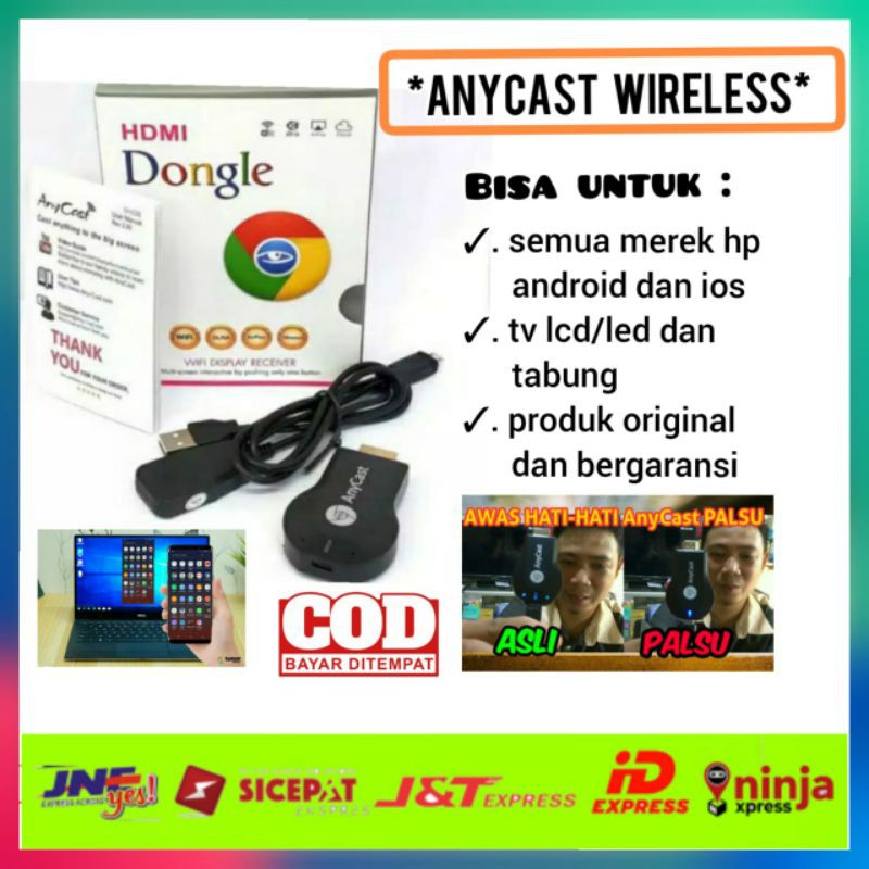 ANYCAST HDMI DONGEL HDMI DONGLE WIFI DISPLAY ALAT KABEL HP KE TV