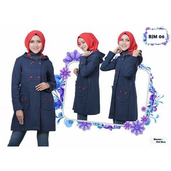 Jaket Korea Dewasa Wanita Muslimah Believe BJM Navy ORI