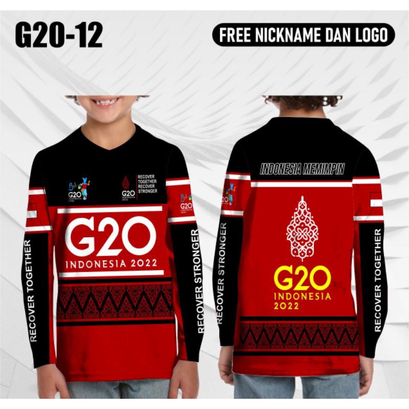 baju G20 Indonesia 2022 merah kaos Jersey G20 terbaru