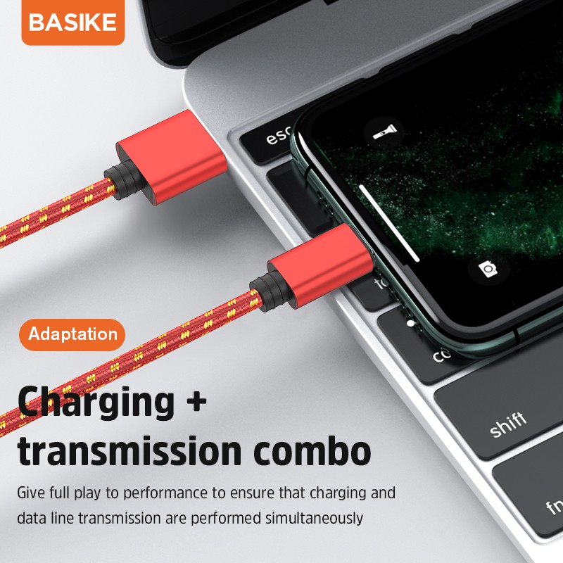 Kabel Data Type C Fast Charging BASIKE Cable Android Tangle-free Charger Xiaomi Oppo Samsung Vivo