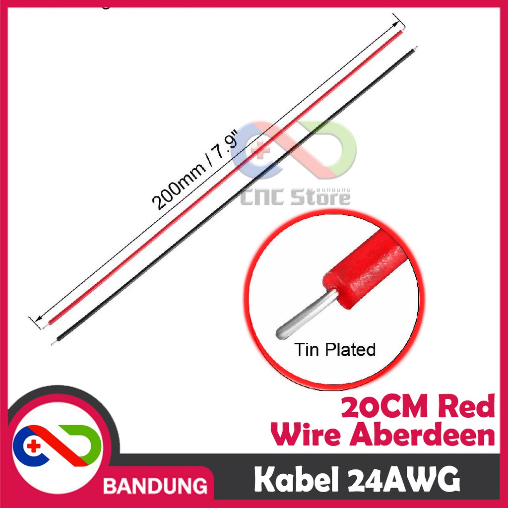 WIRE ABERDEEN RED WIRE CONECTING ELECTRONIC 20CM 24AWG